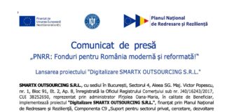 Comunicat de presa lansare proiect_SMARTX OUTSOURCING